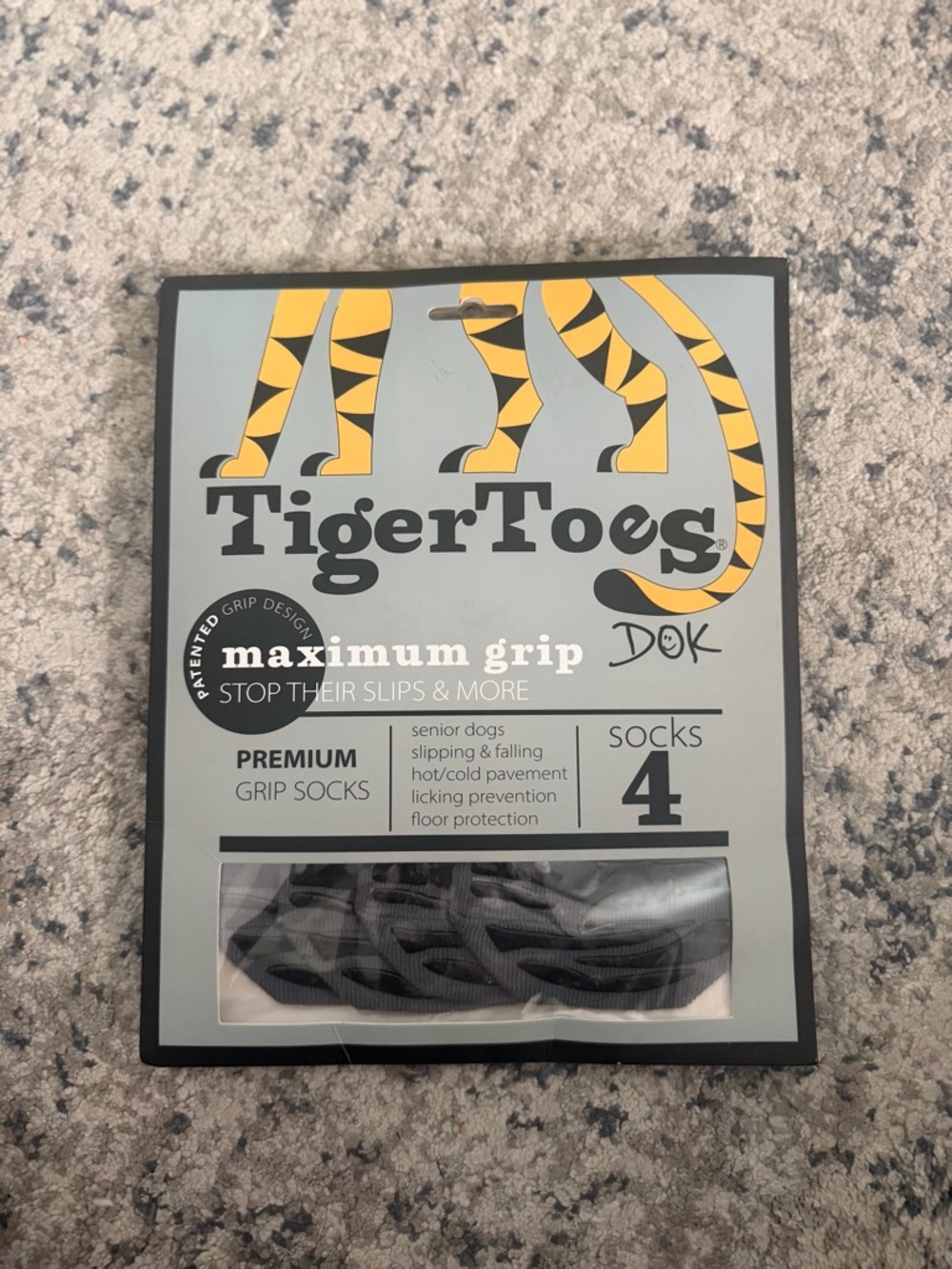 TigerToes Maximum Grip Premium Grip Socks - Gray